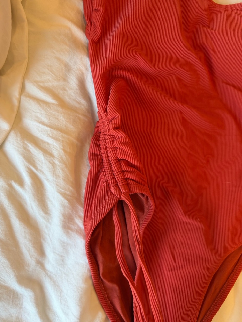 Target Red Ribbed One-Piece Swimsuit - Picture 2 of 3
